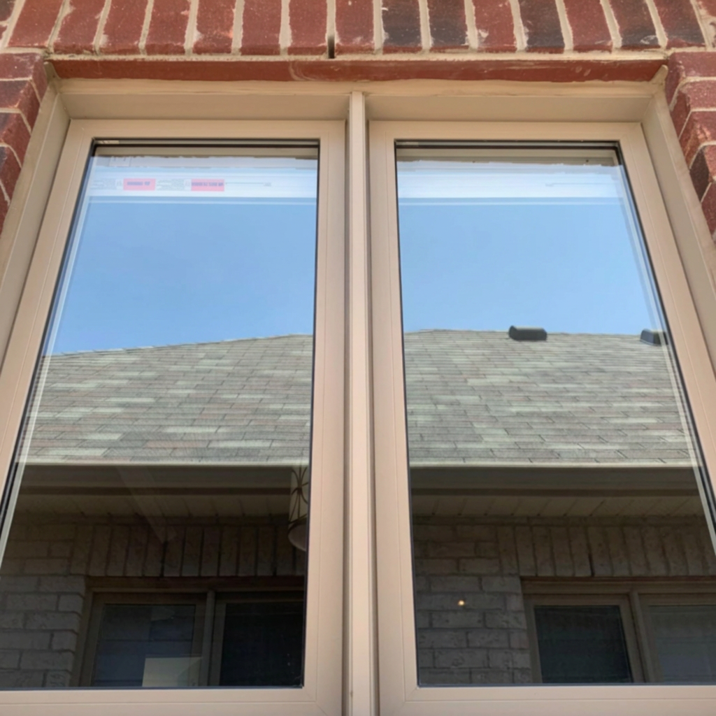 Crystal clear residential window after Crystal Works cleaning